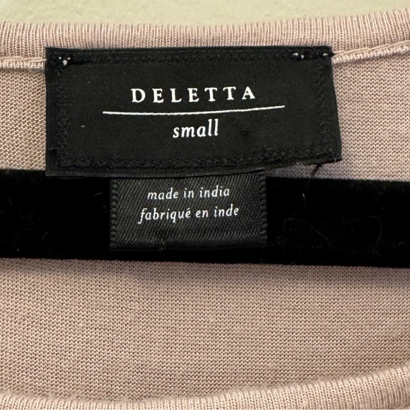 Anthropologie Deletta Mauve Ruffled Sleeve Keyhole Blouse Size S - Picture 6 of 8